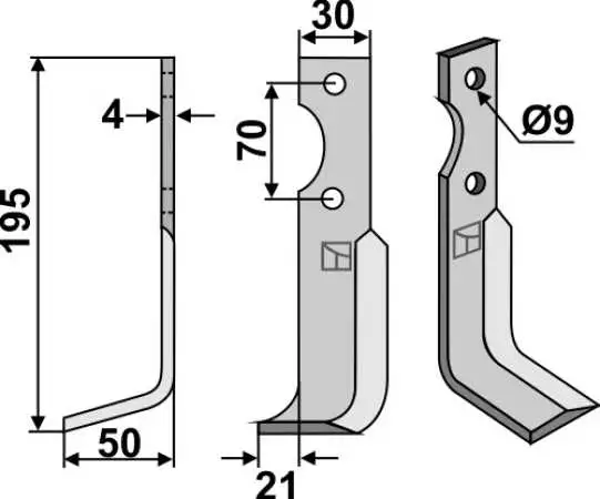 Fräsmesser 195x30mm, links